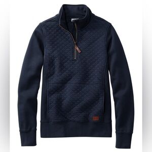 L.L. Bean quarter zip quilted Pullover Navy Small Petite